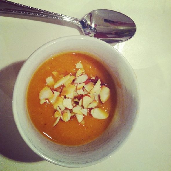 Sweet potato soup with ginger. 