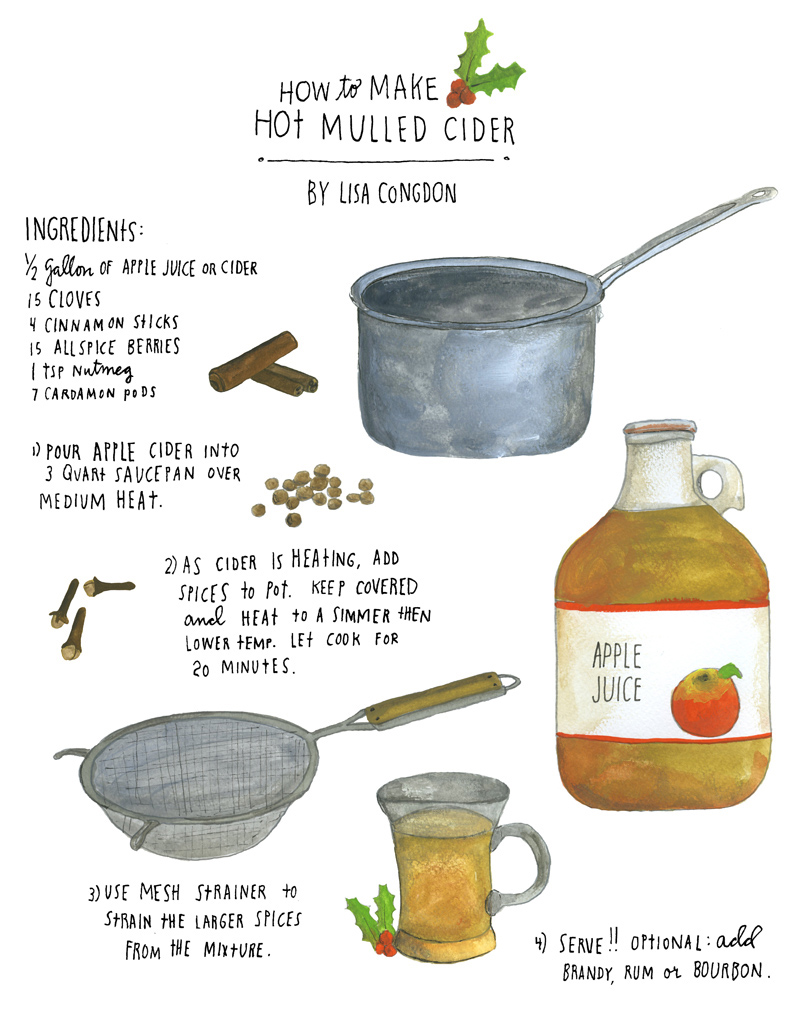 Mulled cider illo from Lisa Congdon.